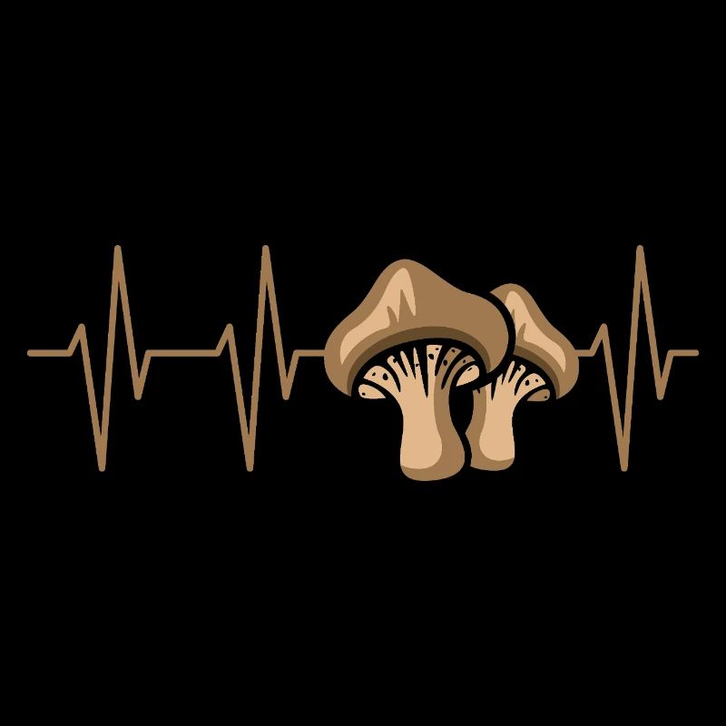 Battement de cœur de champignon - Conception amusante de cueilleur de champignons