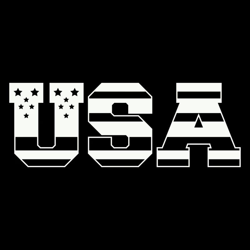USA Blockschrift Retro Patriotisch