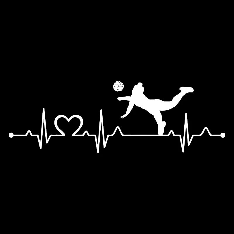 Volleyball Heartbeat ECG Player Silhouette Trainer