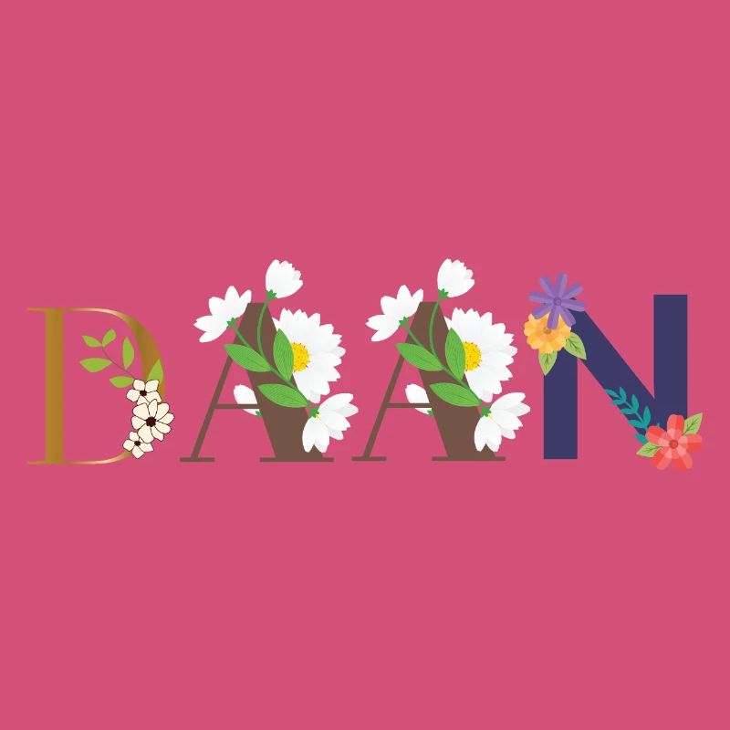 Nom DAAN décoré de fleurs
