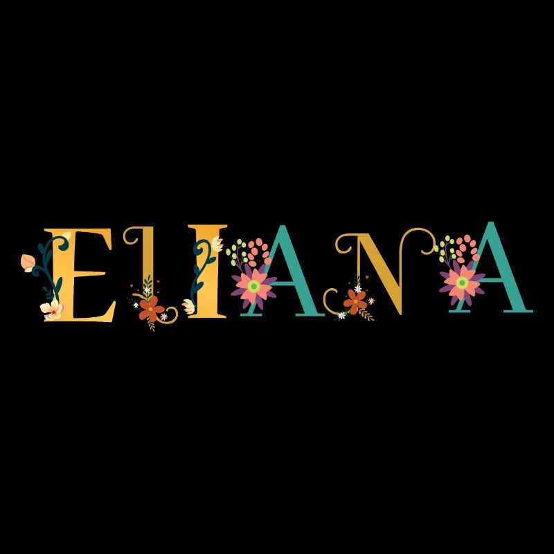 Art du nom ELIANA avec des fleurs brodées