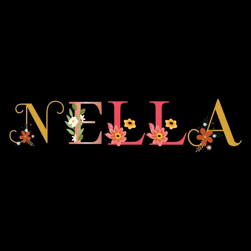 NELLA name decorated with flowers