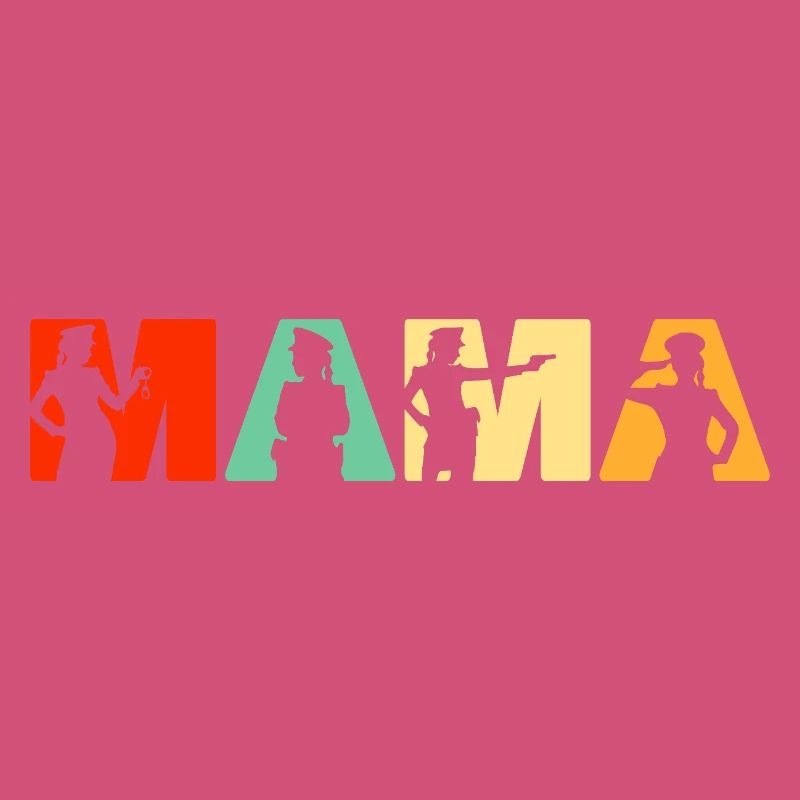 Polizei Mama Polizei Mutter Retro