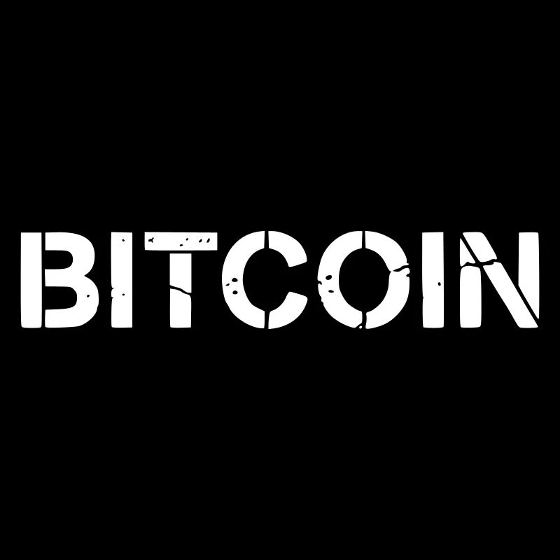 Bitcoin Text Schriftzug Grunge Vektor