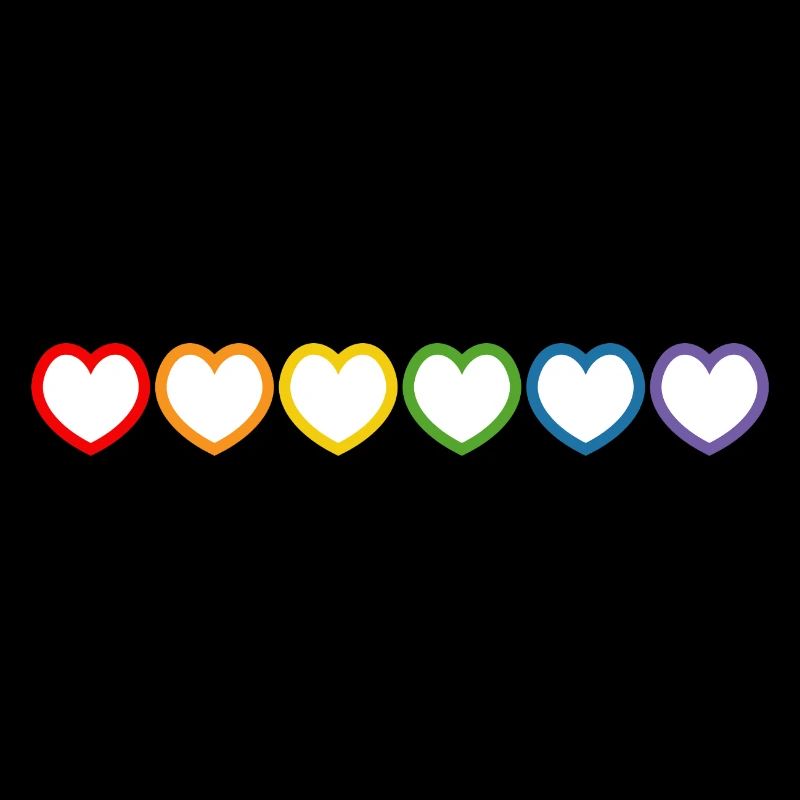 arc-en-ciel LGBT coeurs blanc lgbt tshirt