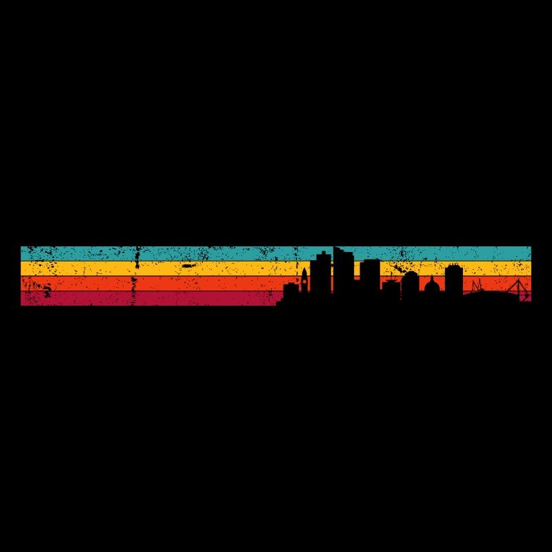Sunset City Silhouette Farbverlauf