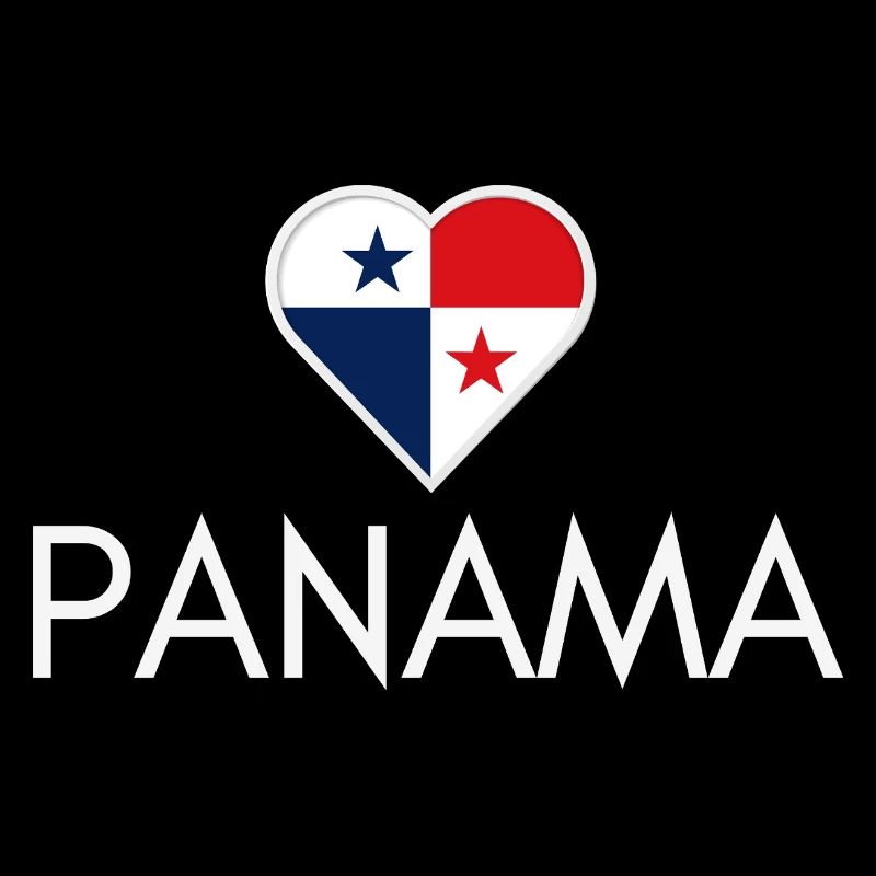 Cœur avec le drapeau du Panama, j’aime le Panama