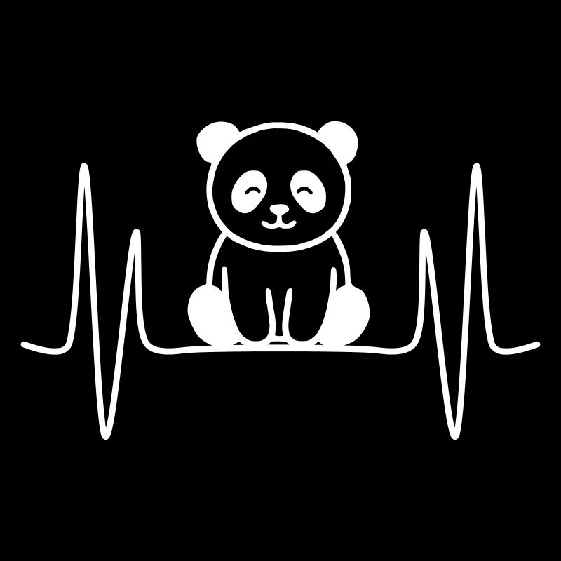 Panda Herzschlag Motiv Geschenkidee Tierfans
