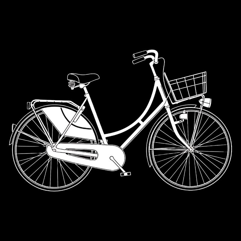Holland Bicycle Retro Lines Illustration