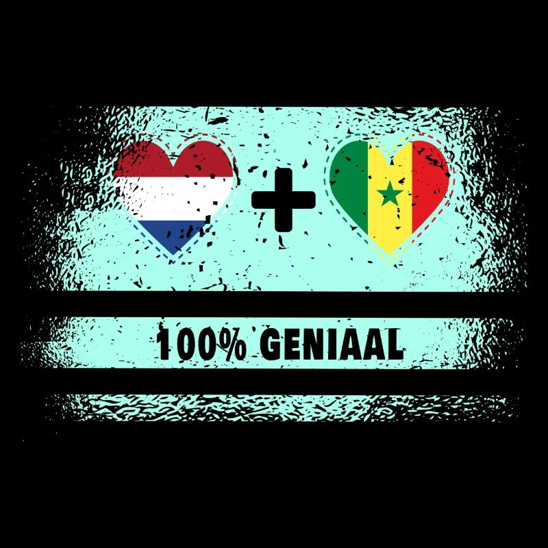 Sénégal et Pays-Bas 100% Genius flag