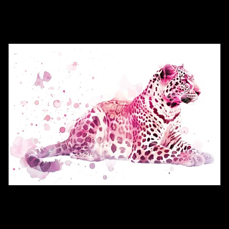 Léoparden rose Aquarelle