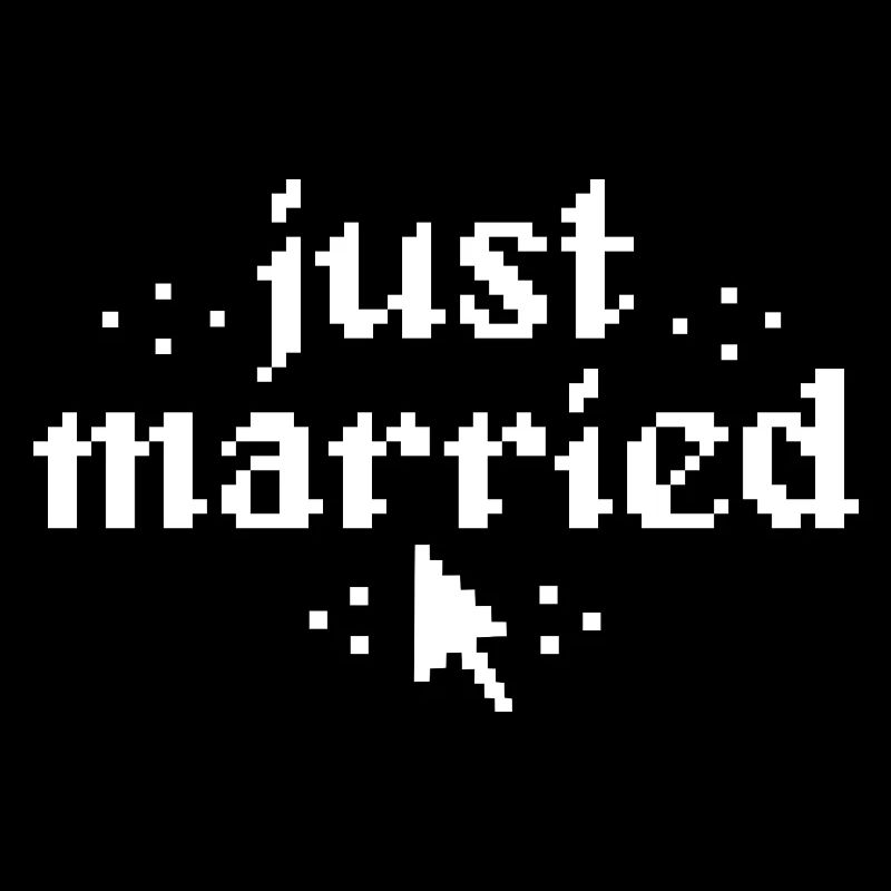 Cadeau de mariage avec pointeur de souris Pixel Juste, Vient de se marier
