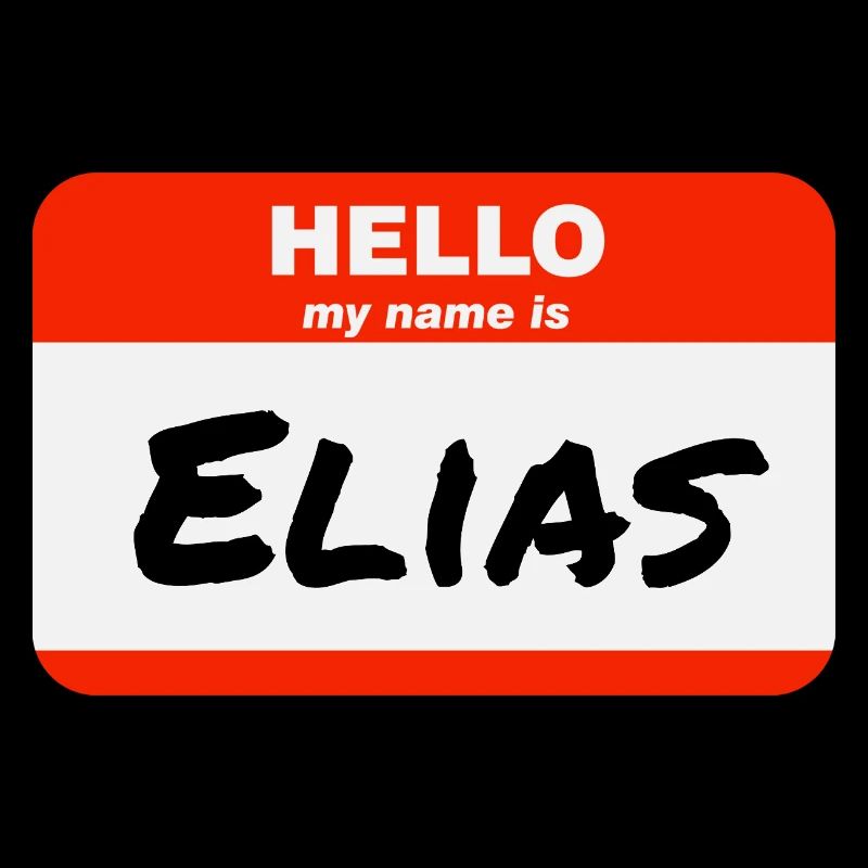 Hello My Name Is Elias Label Name Tag