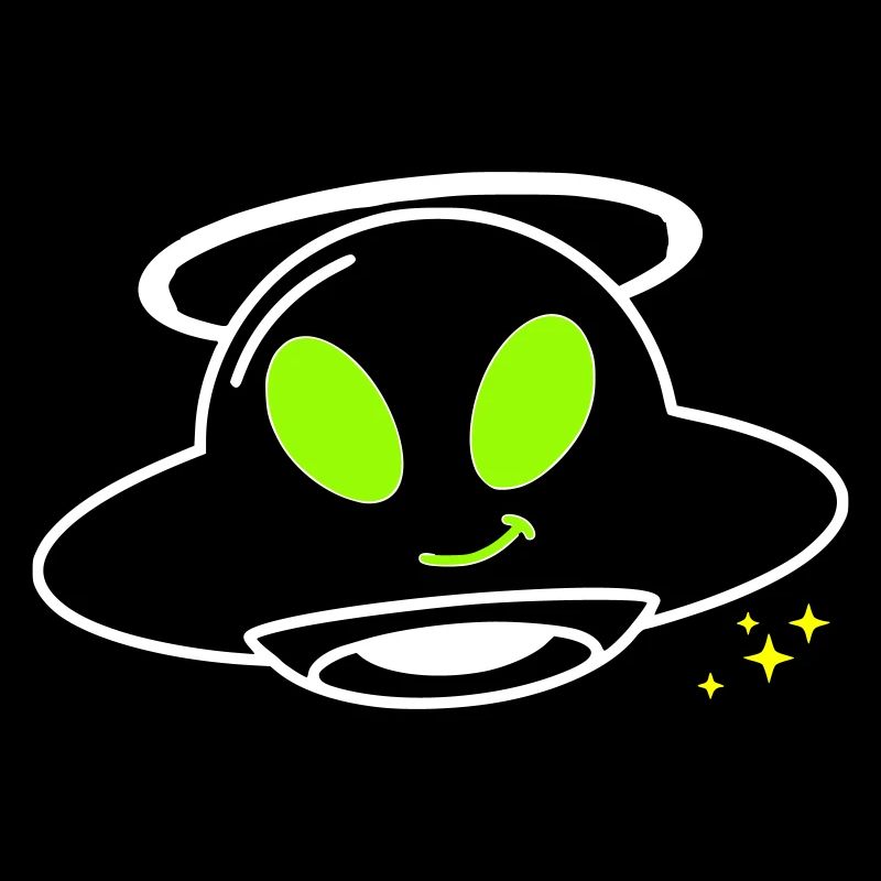 Süßer Alien UFO Pilot Kawaii Vektor
