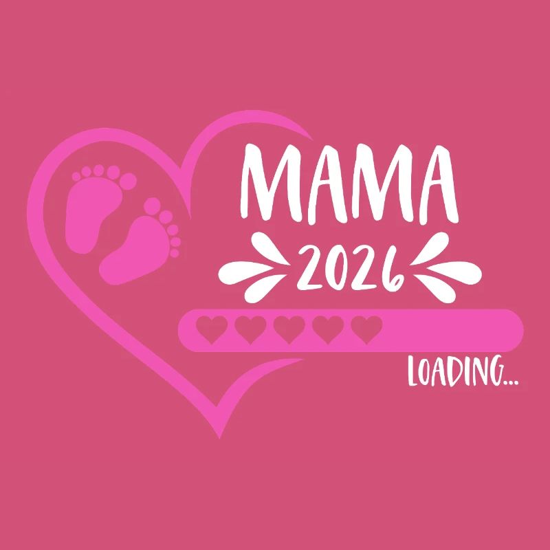 Mama 2026 loading Herz Version Mädchen pink rosa