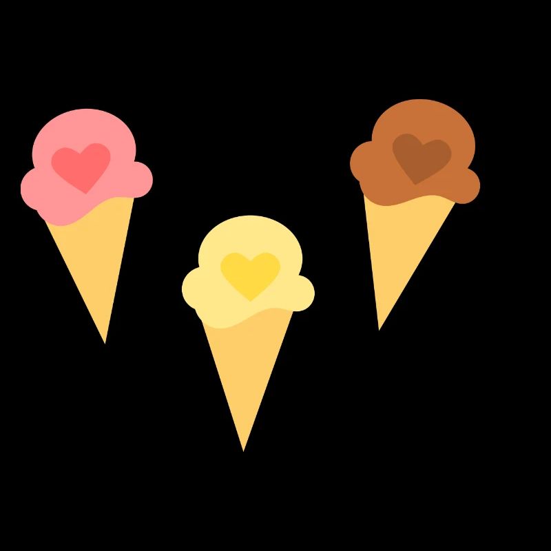 Crème glacée coeur crème glacée fraise crème glacée vanille crème glacée chocolat