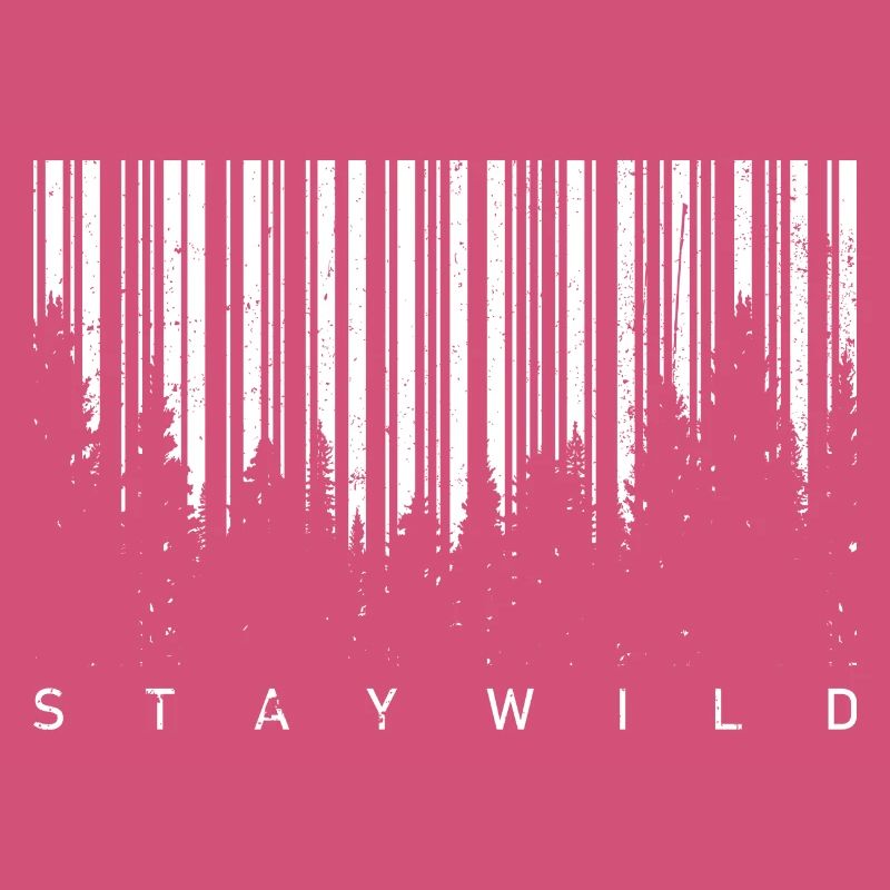 Silhouette de code-barres forestière