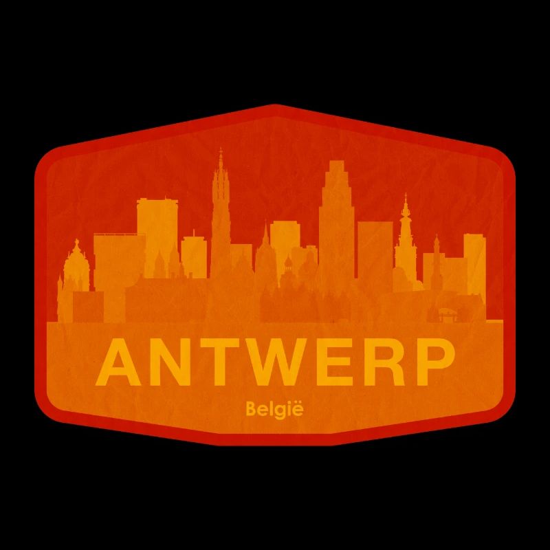 Antwerp Skyline Wärmeorange