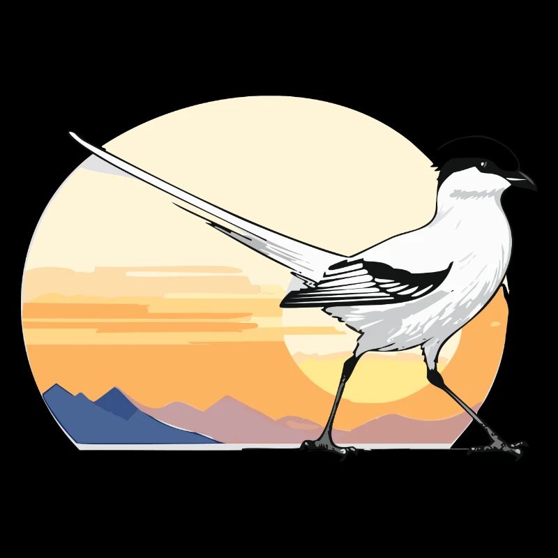 Oiseau au lever du soleil