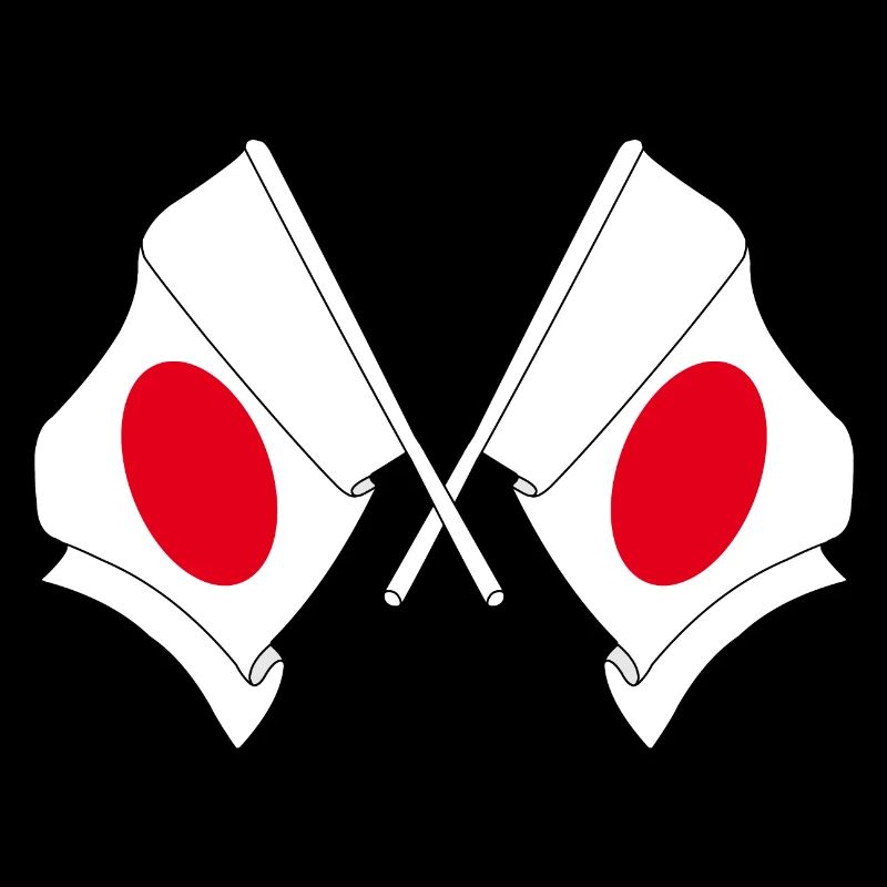 Zwei Flaggen durchquerten Japan