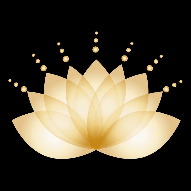 Golden blossom transparently stylized