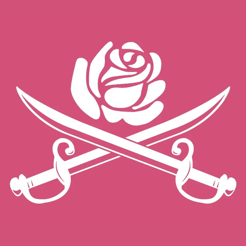 Fleur blanche et épées croisées