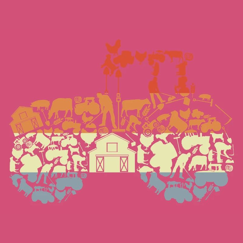 Retro Traktor Silhouette