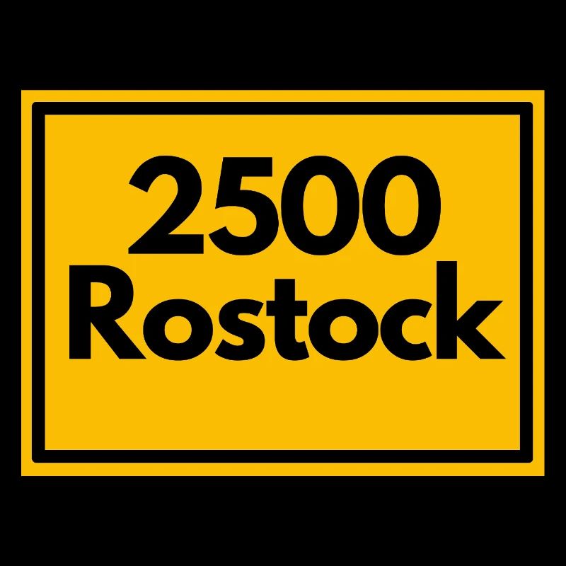 RETRO PLZ 2500 ROSTOCK, DDR STYLE, POSTLEITZAHL 