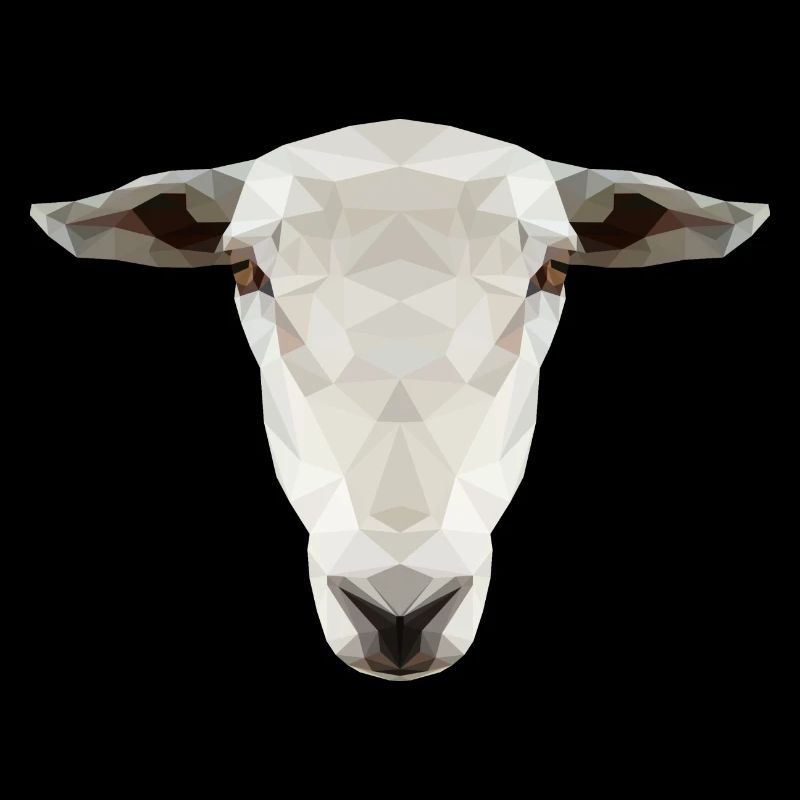 Schaf Kopf – Geometrisches Low Poly Tierdesign