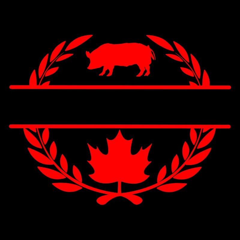 Canada maple leaf pig laurel wreath