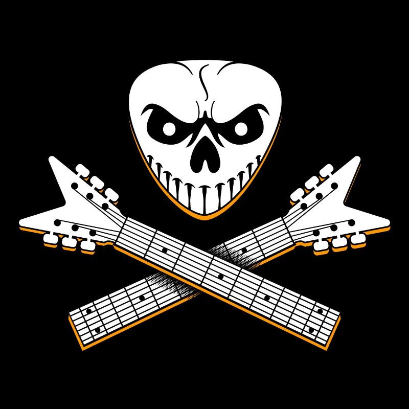 Skull and Crossed Guitar Designs