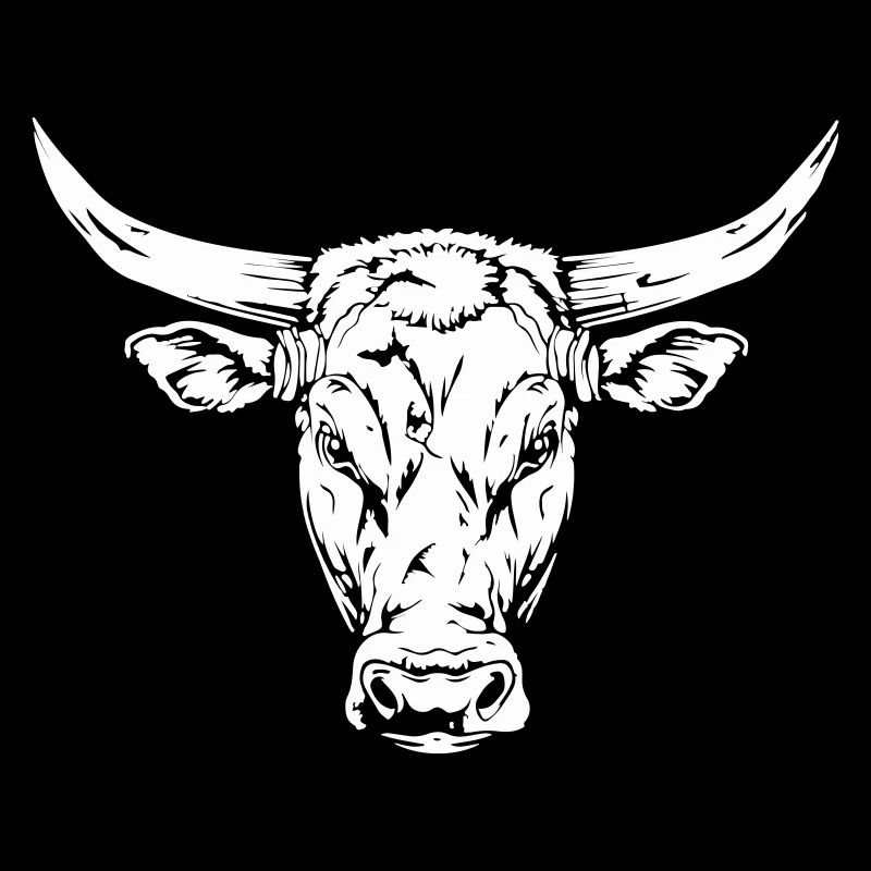Bull Head Silhouette Design