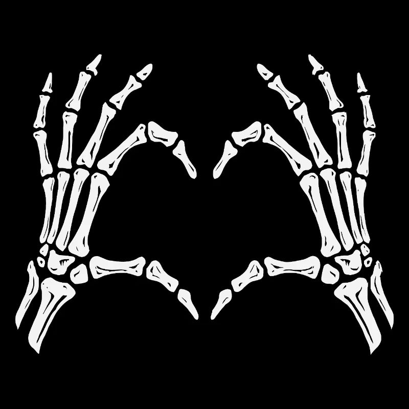 Skeleton heart in hand