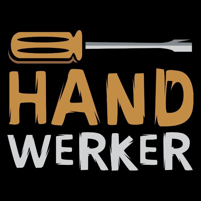 Handwerker Schriftzug mit Schraubendreher