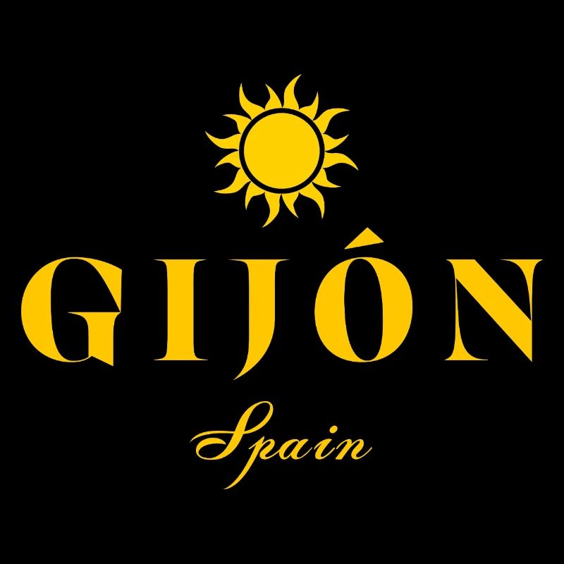 Gijón, Espagne, Soleil, EmlemTypographie