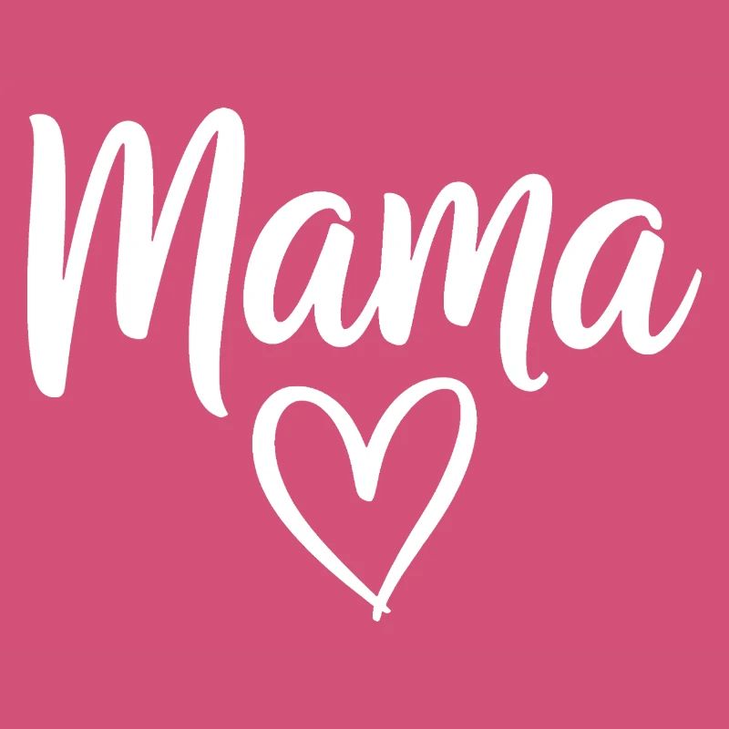 Mama Heart Script Logo