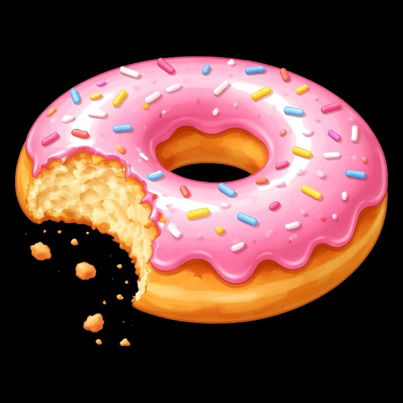 Donut avec morsure – Conception de dessert sucré