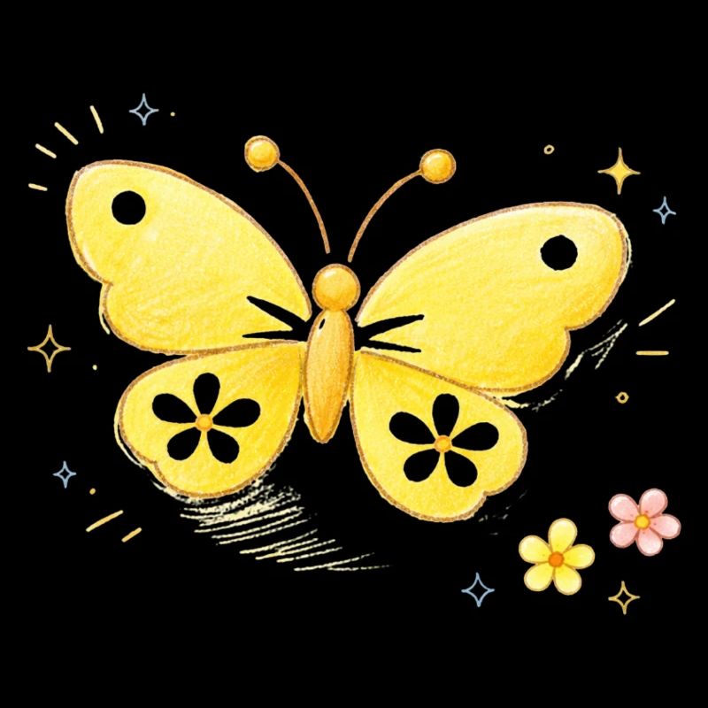 Printemps jaune papillon