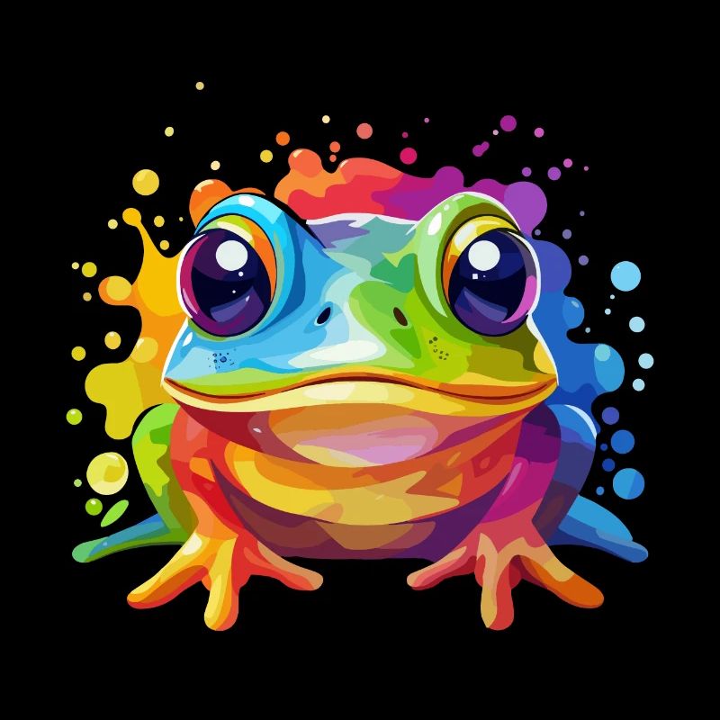 Design de grenouille coloré