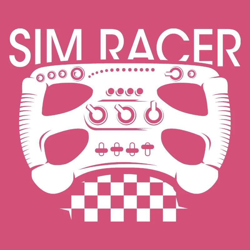 Simracer Steering Wheel Checkered Flag gaming Formula Racing
