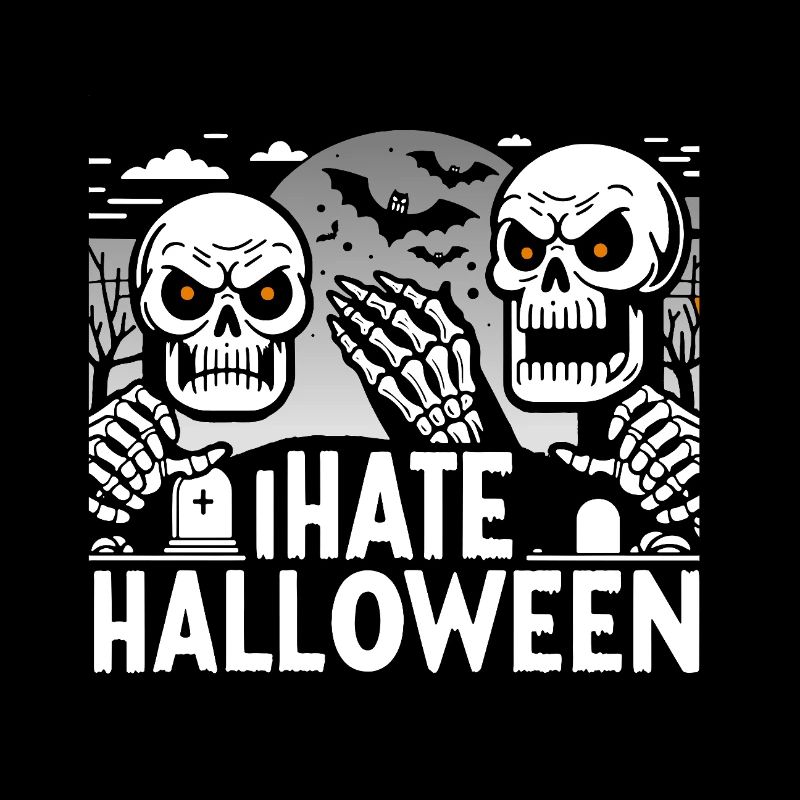 Dark Gothic Halloween Skeleton Design
