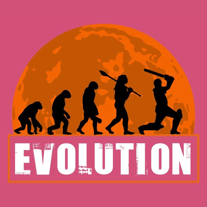 Lustig Cricket Mädchen Spieler Evolution Design Weiblich