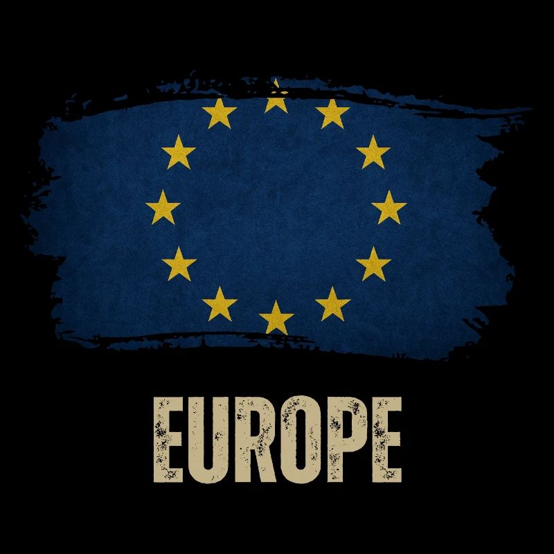 Drapeau grunge de l’Europe, j’aime l’Europe