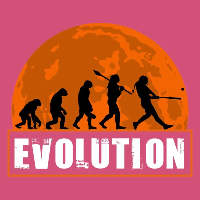Baseball Softball Evolution Joueur Drôle Gift Art
