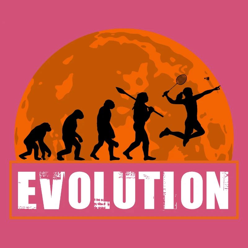 Badminton Evolution Player Retro Moon Sport