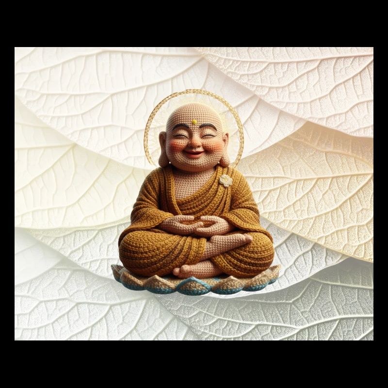 Bouddha sur motif de feuilles