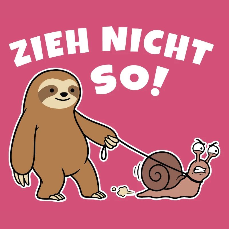 Don't pull like that! Sloth walks with snail