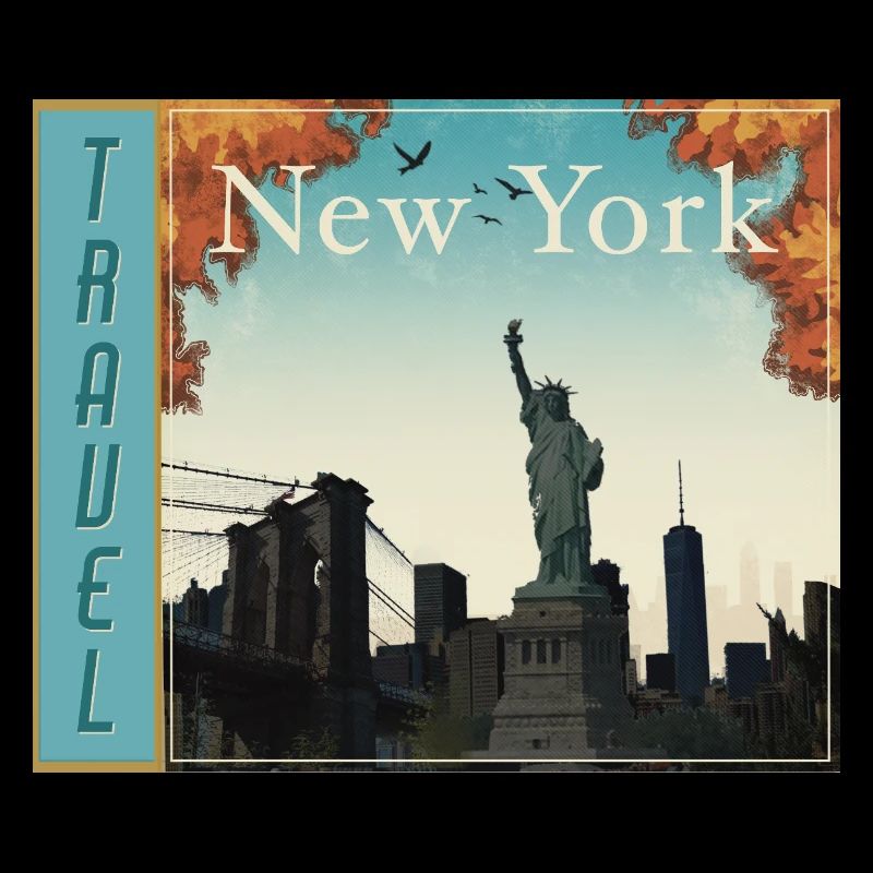 Affiche rétro de voyage à New York