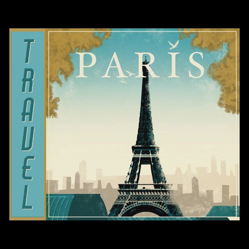 Affiche rétro de voyage de voyage à Paris