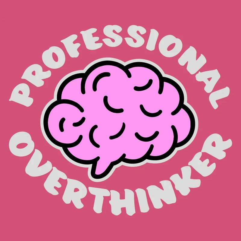 Professional Overthinker Funny Brooding Anxiety Logo